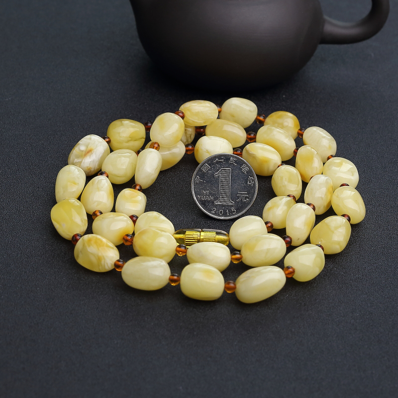 白花蜜蜡项链-红掌柜