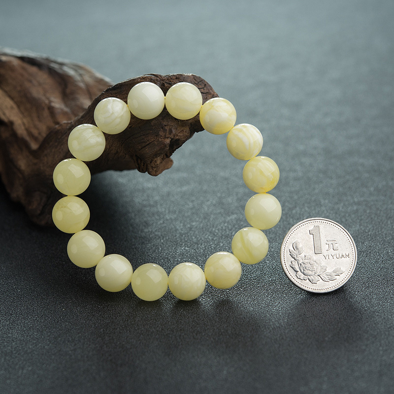 白花蜜蜡手串-红掌柜