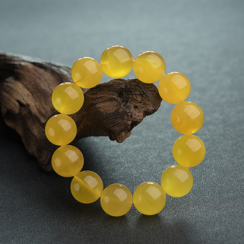 17.5mm鸡油黄金绞蜜单圈手串-红掌柜