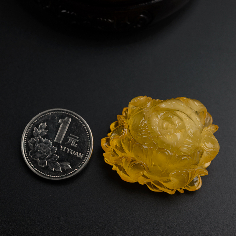 金包蜜鸡油黄蜜蜡吊坠-红掌柜