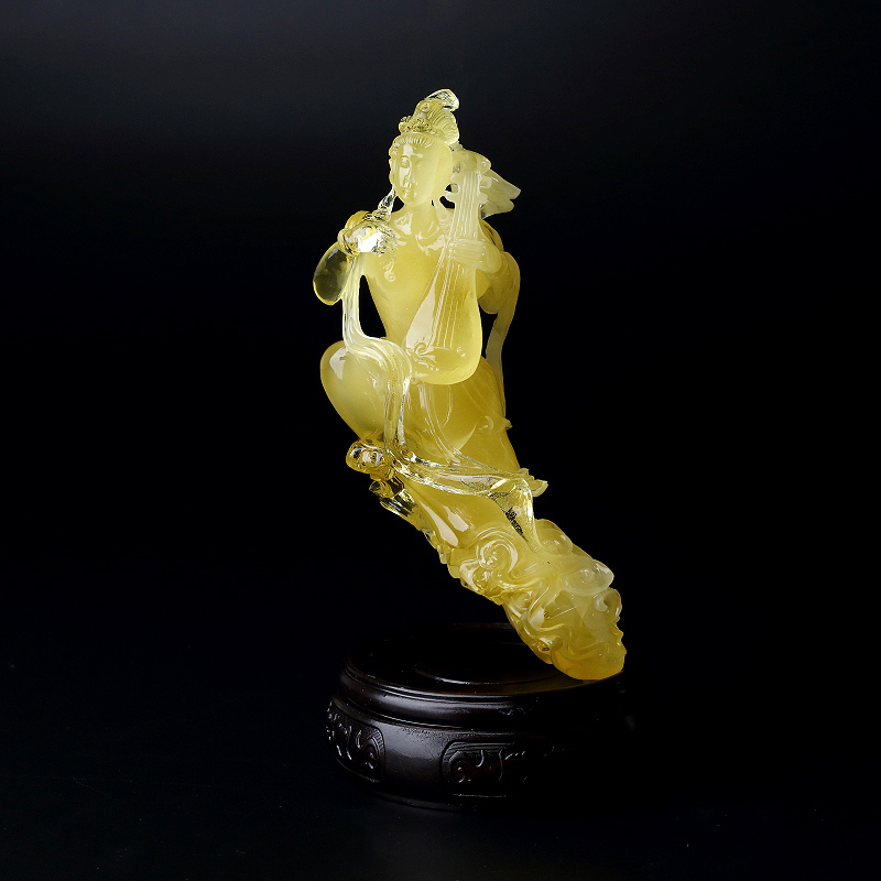 波罗的海天然鸡油黄金包蜜飞天摆件 - 红掌柜