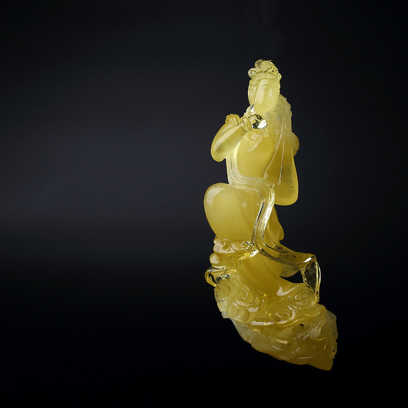波罗的海鸡油黄金包蜜飞天摆件 - 红掌柜