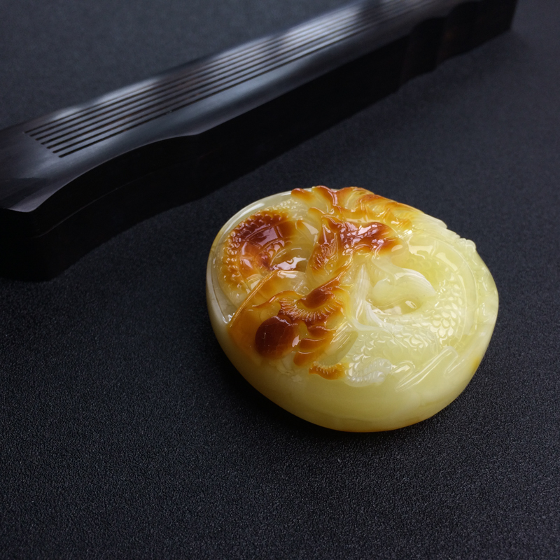 波罗的海柠檬黄蜜蜡龙吊坠 - 红掌柜