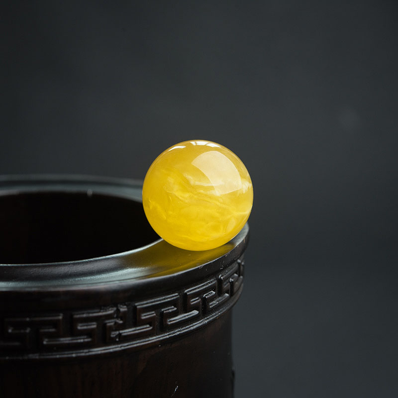 褐黄蜜蜡圆珠-红掌柜