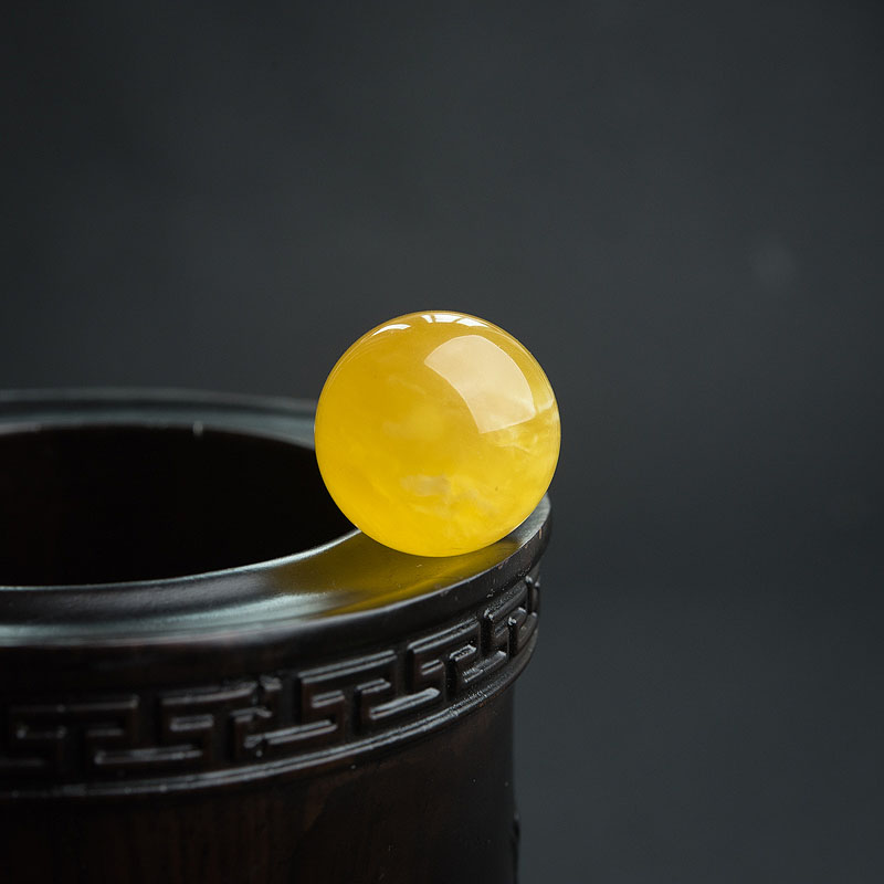 天然蜜蜡圆珠-红掌柜