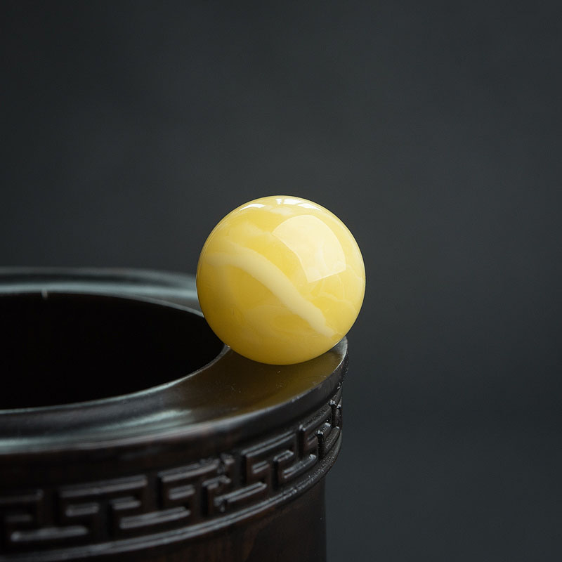 波罗的海天然白花蜜蜜蜡圆珠-红掌柜