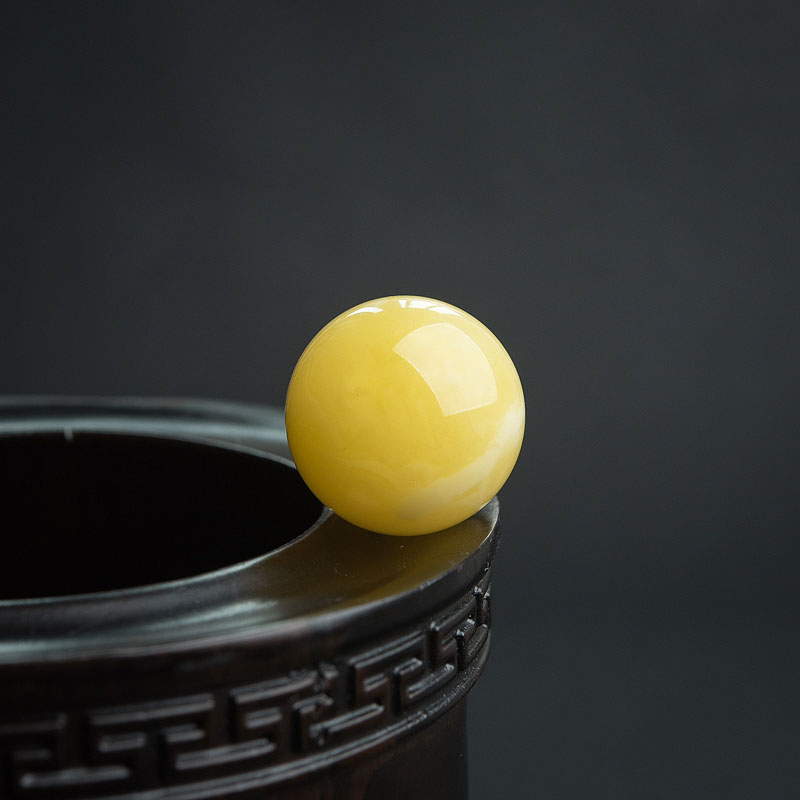 天然白花蜜蜜蜡圆珠-红掌柜