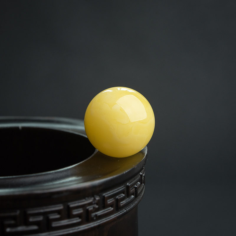 天然蜜蜡圆珠-红掌柜