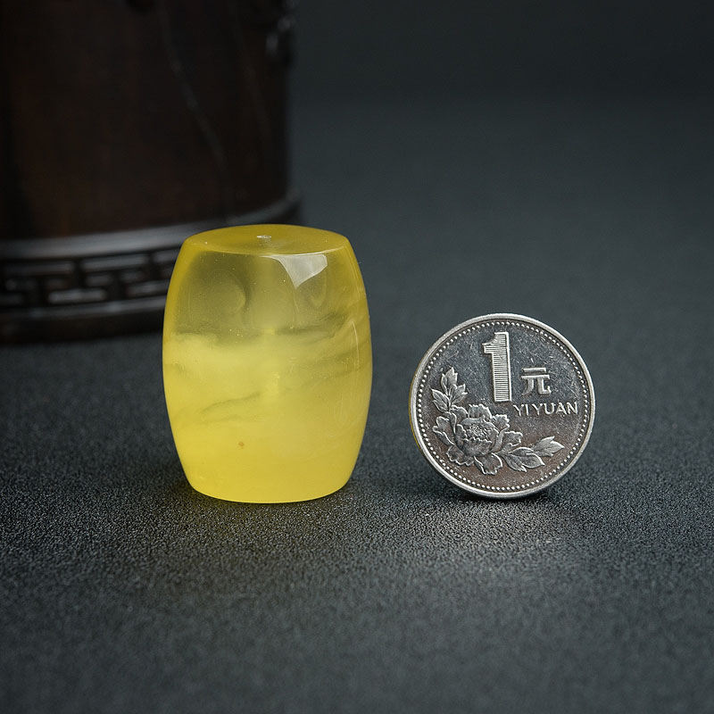 鸡油黄金绞蜜蜜蜡桶珠-红掌柜