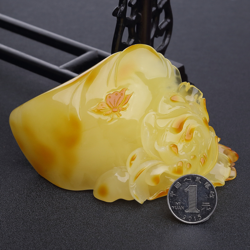 天然波罗的海蜜蜡摆件-红掌柜