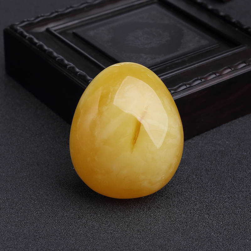 鸡油黄蜜蜡水滴吊坠-红掌柜