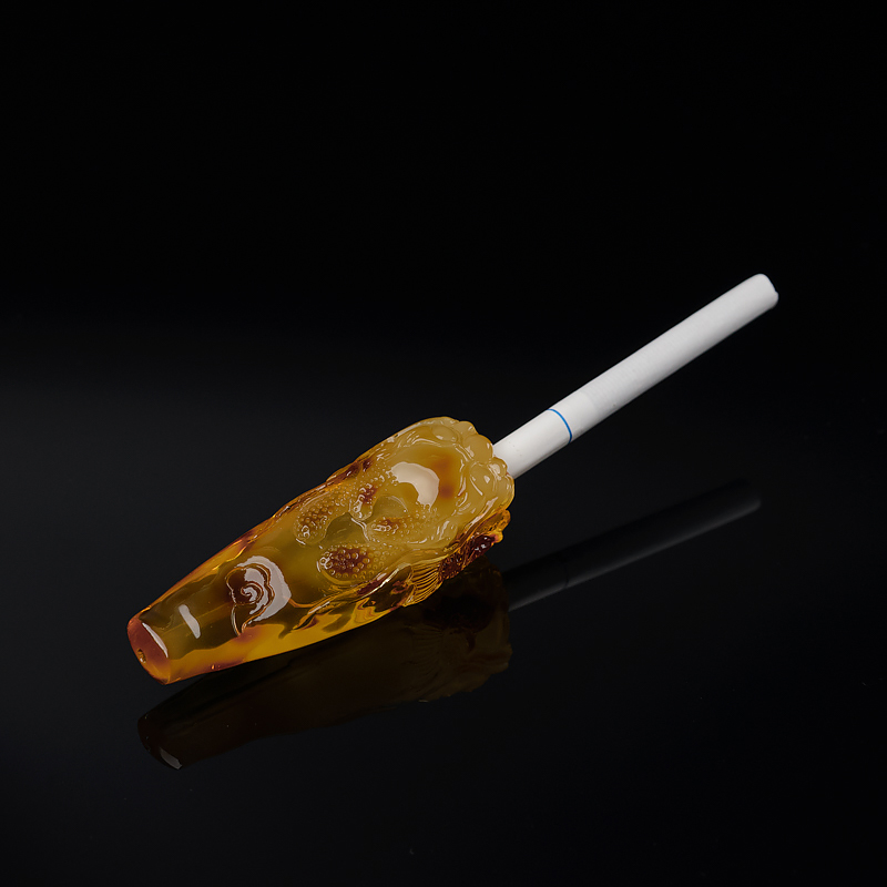 俏色金绞蜜龙头烟嘴-红掌柜