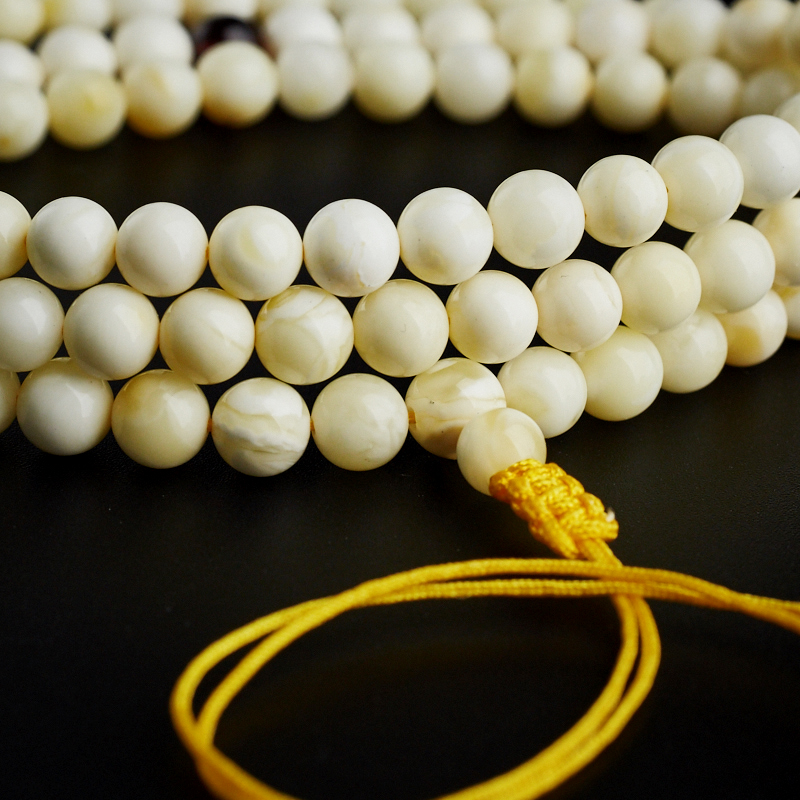 蜜蜡白花蜜108佛珠-红掌柜