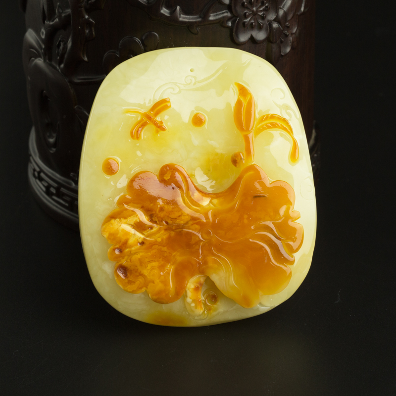 波罗的海天然蜜蜡双鱼吊坠-红掌柜