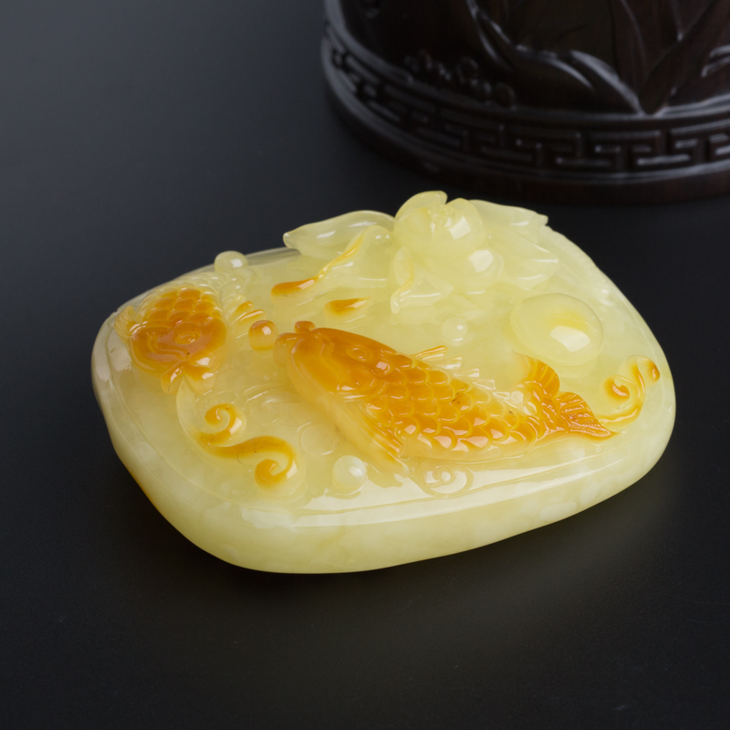 波罗的海天然满黄蜜蜡吊坠-红掌柜