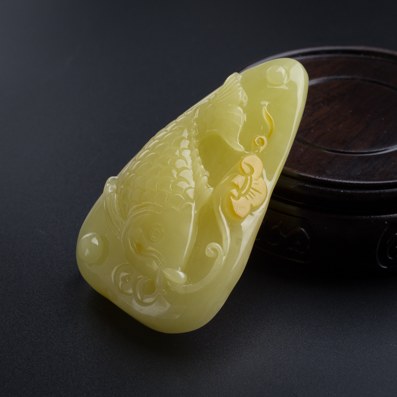 波罗的海满黄蜜蜡鱼吊坠-红掌柜