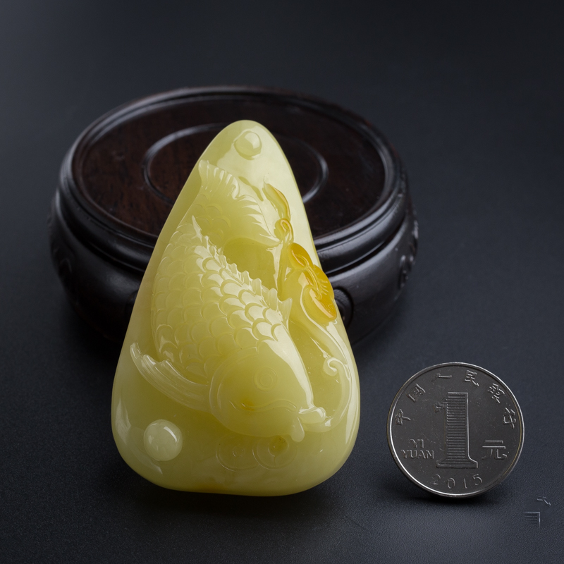 蜜蜡鱼吊坠-红掌柜