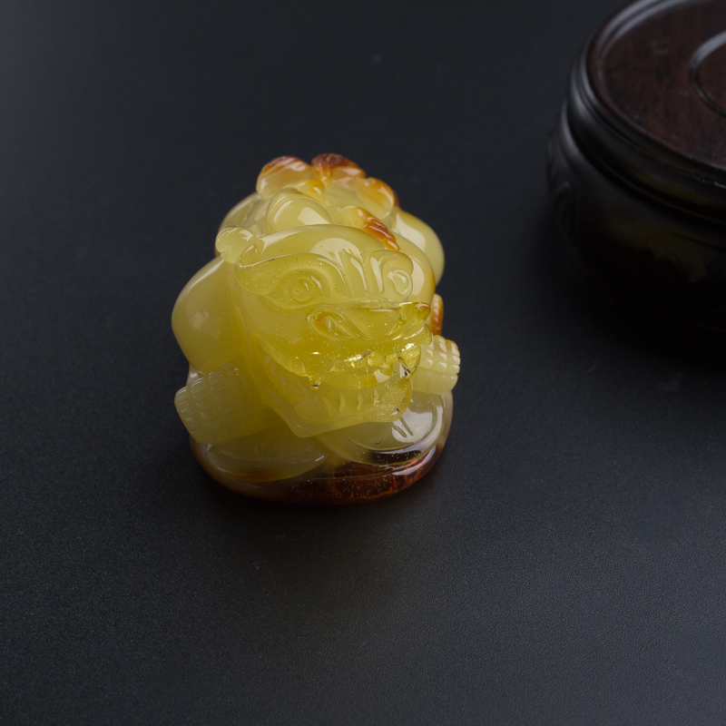 天然满黄蜜蜡貔貅吊坠-红掌柜