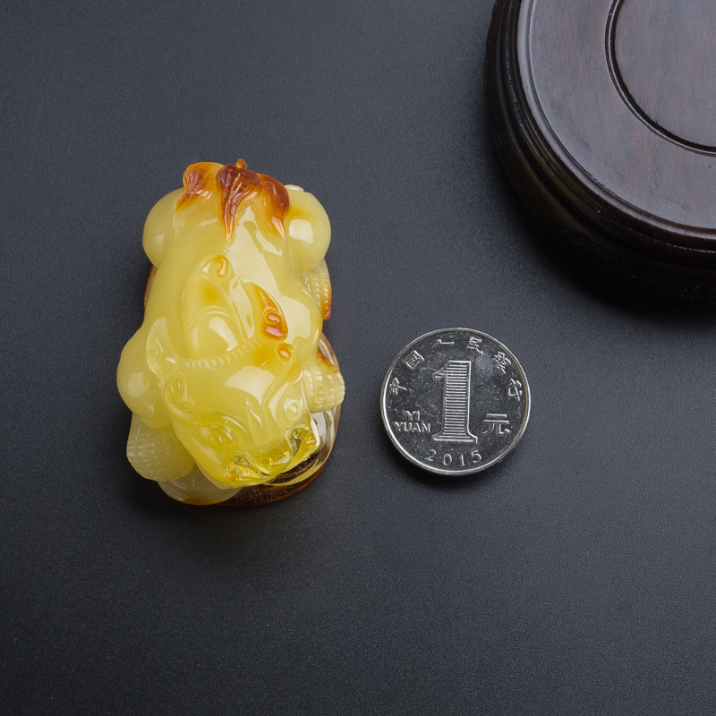 满黄蜜蜡吊坠-红掌柜