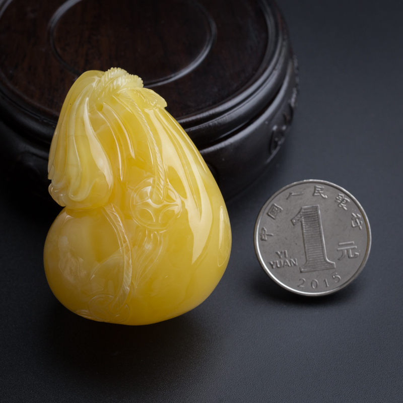 蜜蜡钱袋吊坠-红掌柜