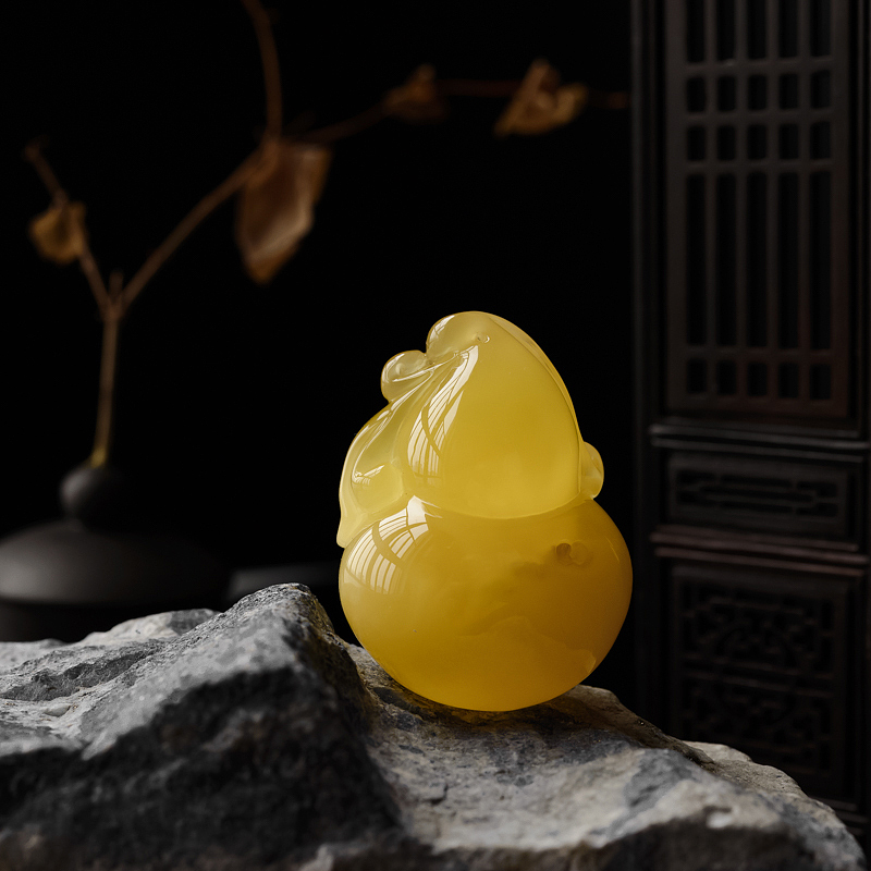 波罗的海天然鸡油黄蜜蜡葫芦吊坠 - 红掌柜