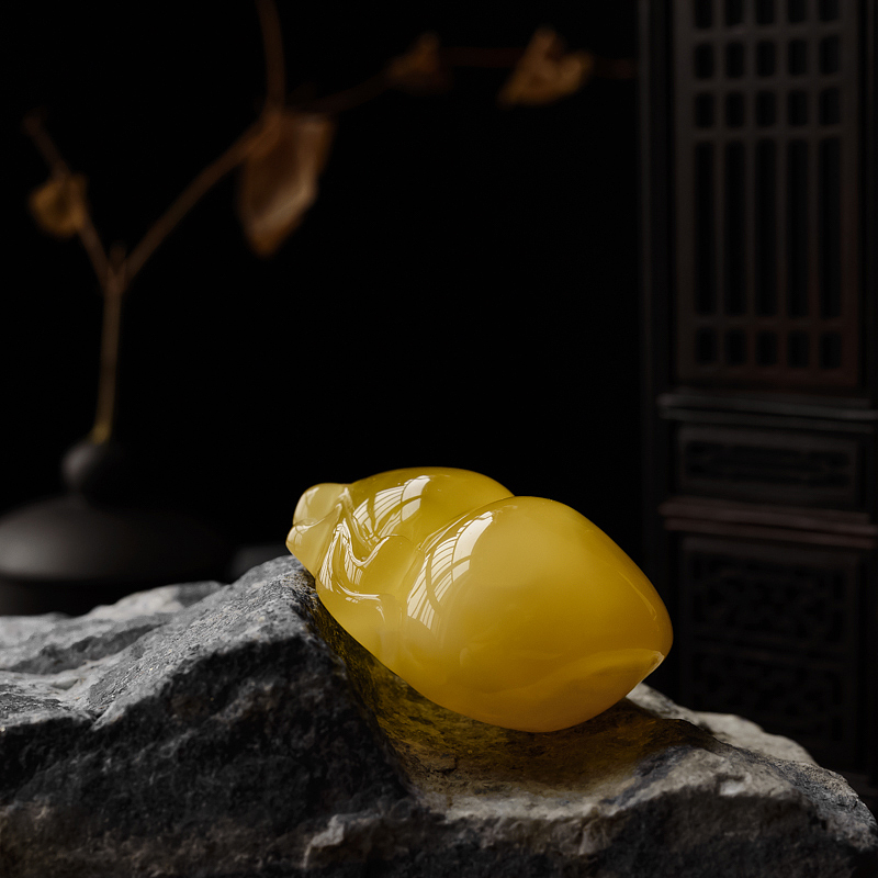 天然鸡油黄蜜蜡葫芦 - 红掌柜