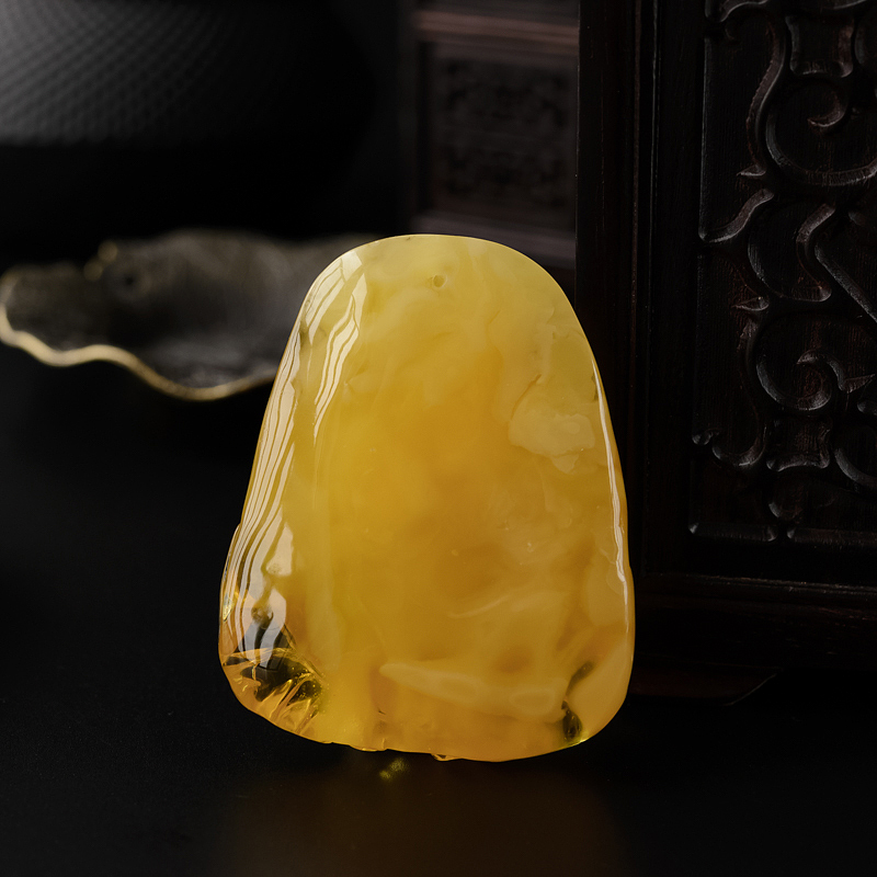 金包蜜鸡油黄弥勒佛吊坠 - 红掌柜