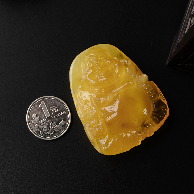 波罗的海金包蜜弥勒佛吊坠 - 红掌柜