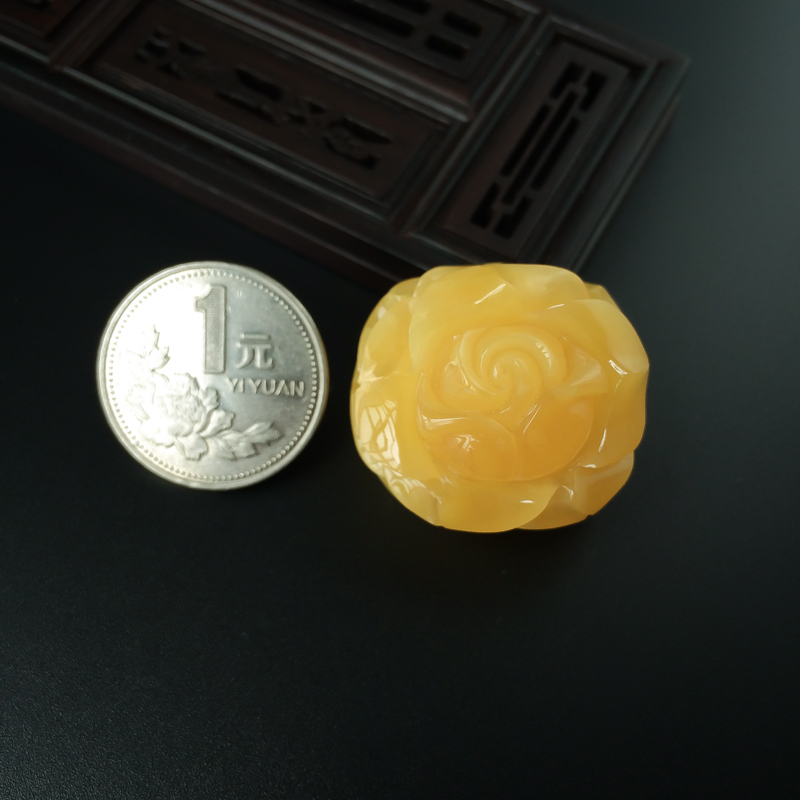 波罗的海鸡油黄蜜蜡玫瑰花 - 红掌柜