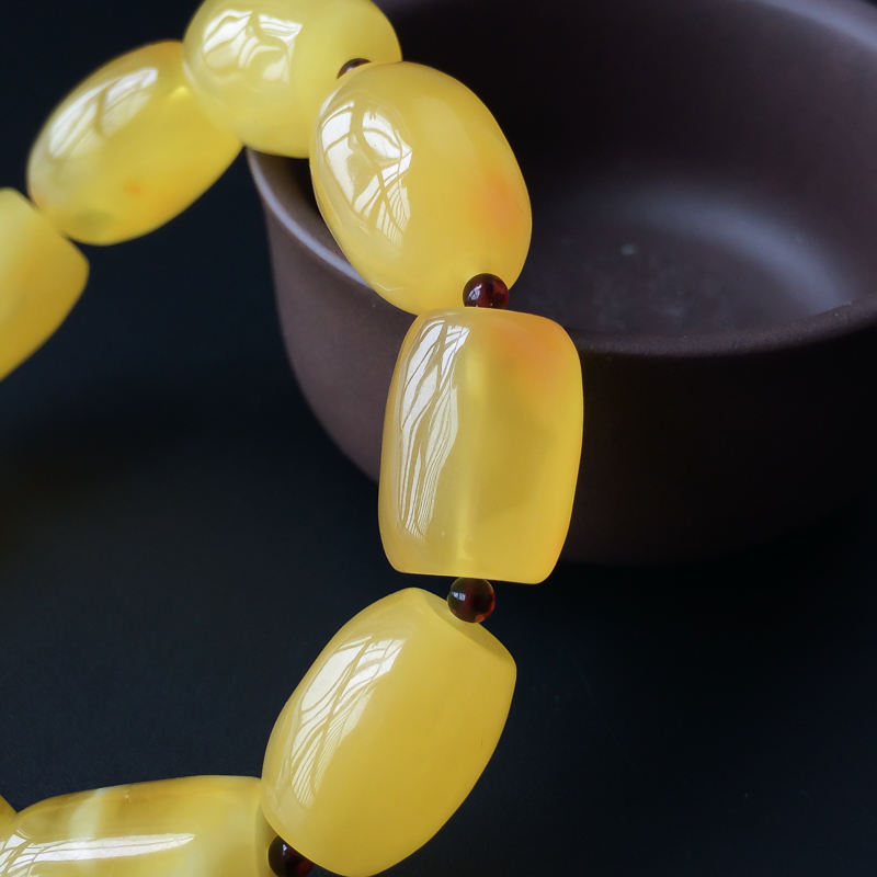 波罗的海天然鸡油黄蜜蜡手串 - 红掌柜