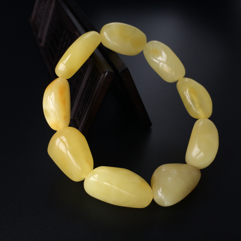 满蜜柠檬黄随形蜜蜡手串 - 红掌柜