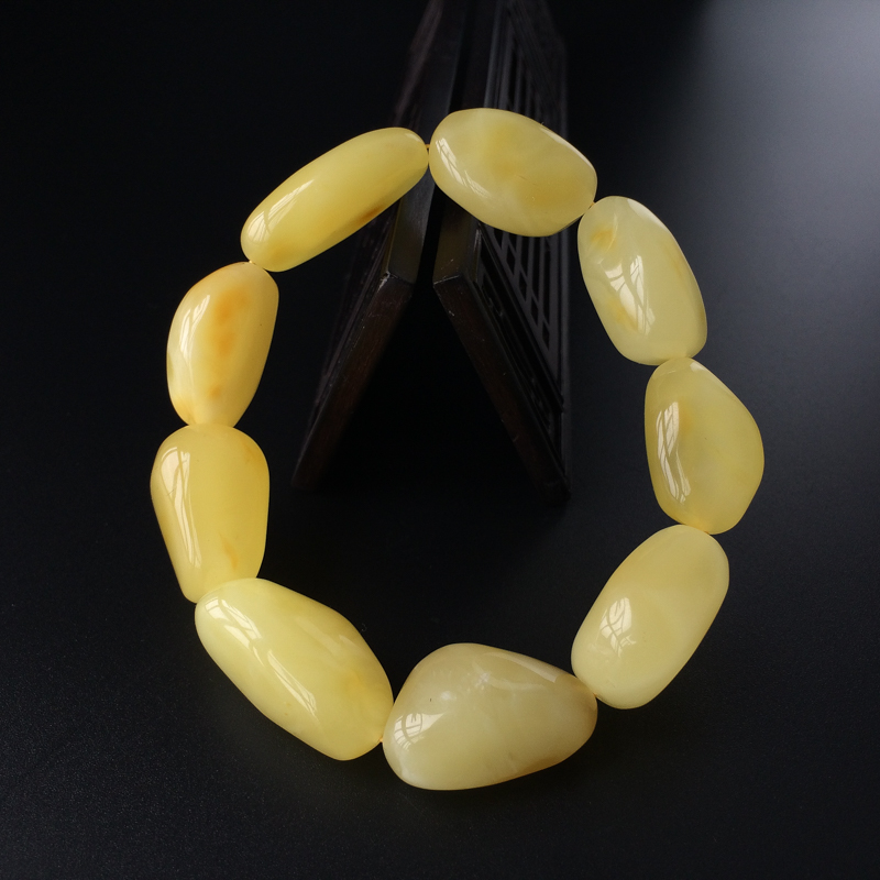 波罗的海天然满蜜柠檬黄随形蜜蜡手串 - 红掌柜