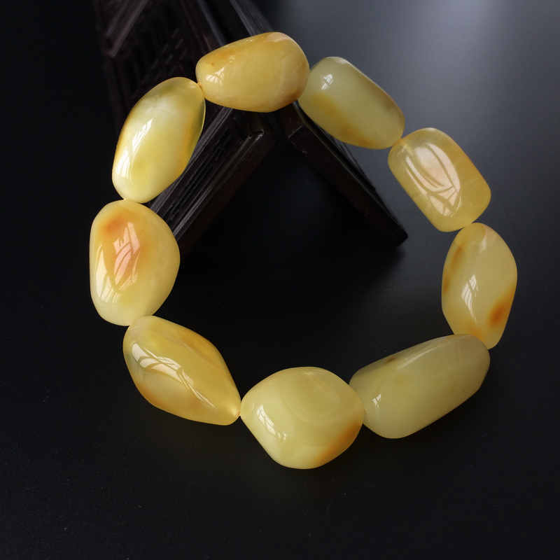 满蜜柠檬黄随形蜜蜡手串 - 红掌柜