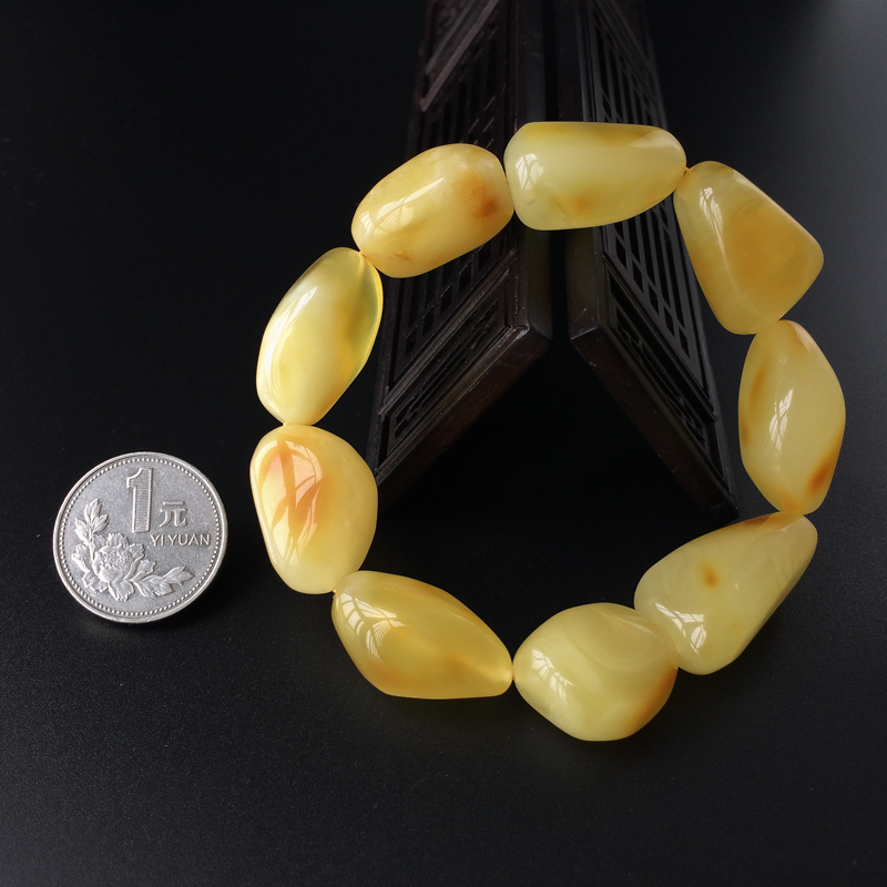 满蜜柠檬黄蜜蜡手串 - 红掌柜