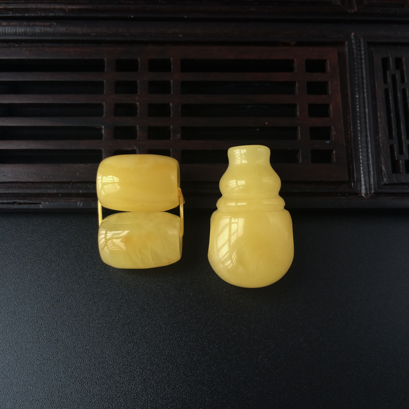 波罗的海天然鸡油黄蜜蜡配件- 红掌柜