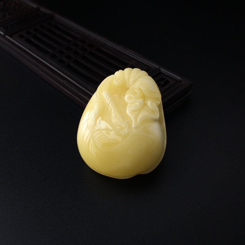 天然白蜜蜜蜡钱袋吊坠-红掌柜