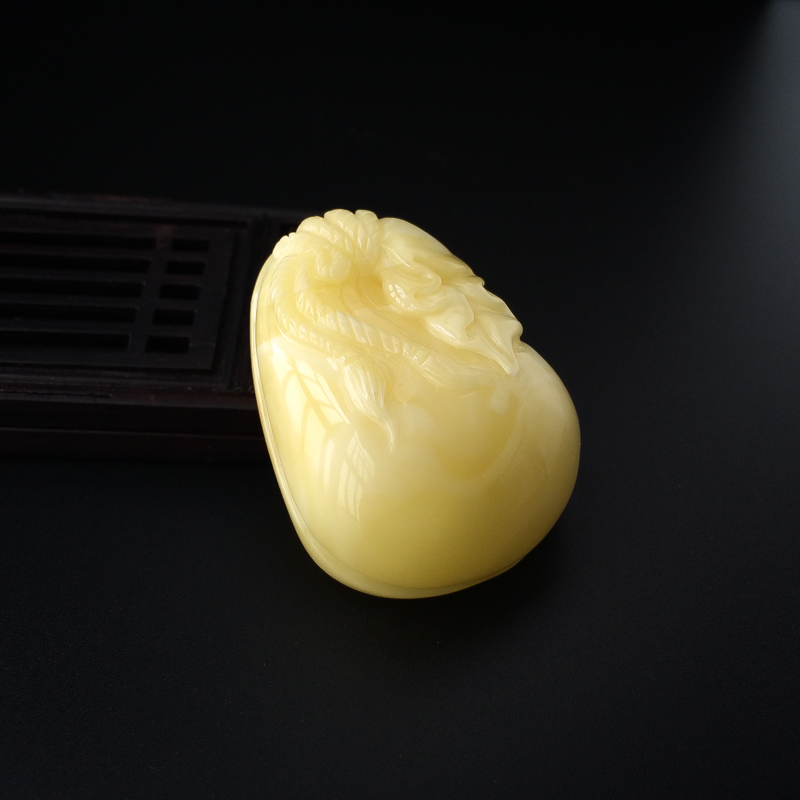 波罗的海白蜜蜜蜡钱袋吊坠-红掌柜