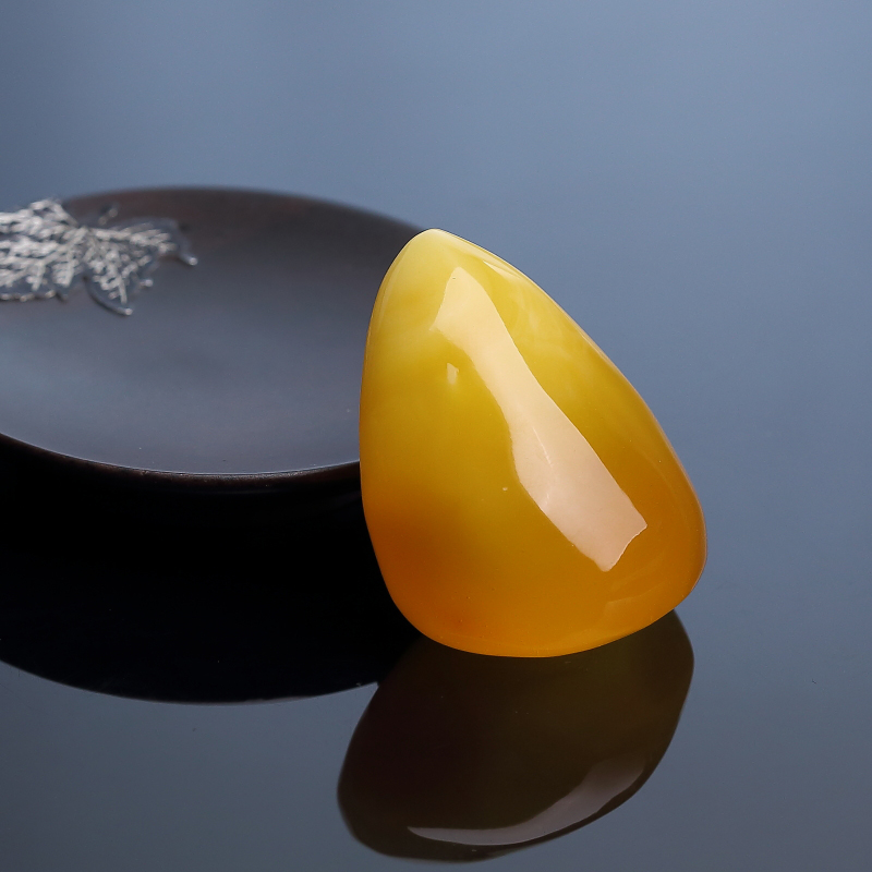 天然金绞蜜鸡油红蜜蜡随形吊坠 - 红掌柜