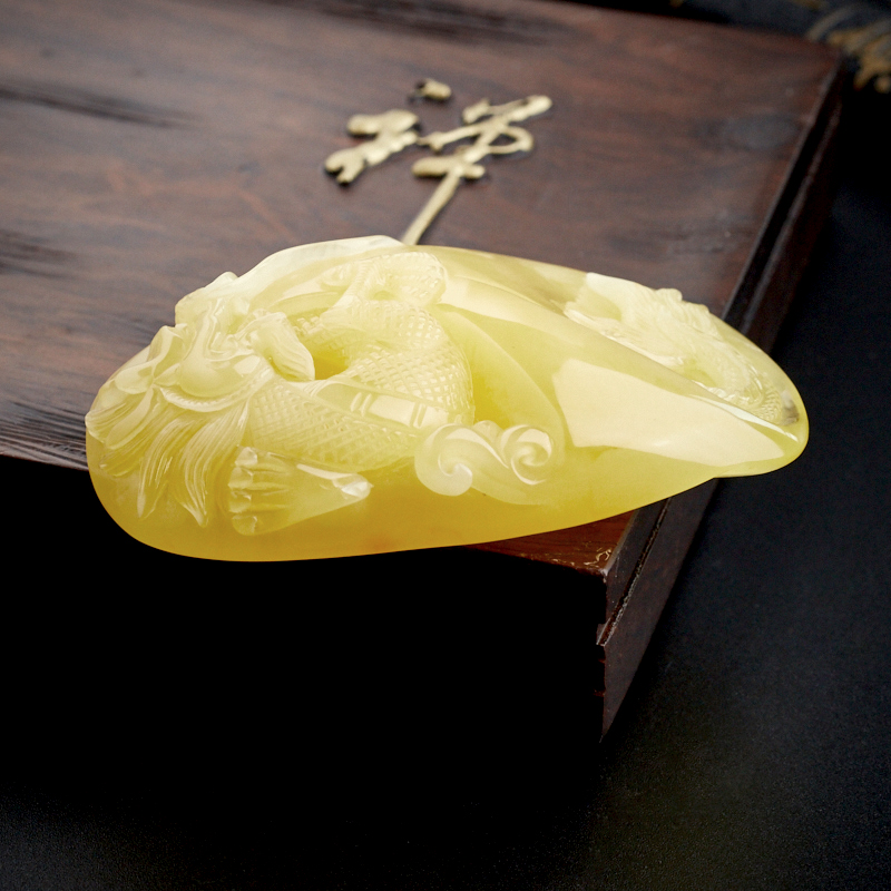 蜜蜡龙吊坠-红掌柜珠宝