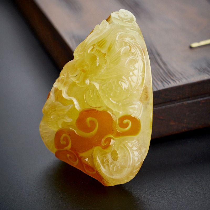 蜜蜡龙挂件-红掌柜珠宝