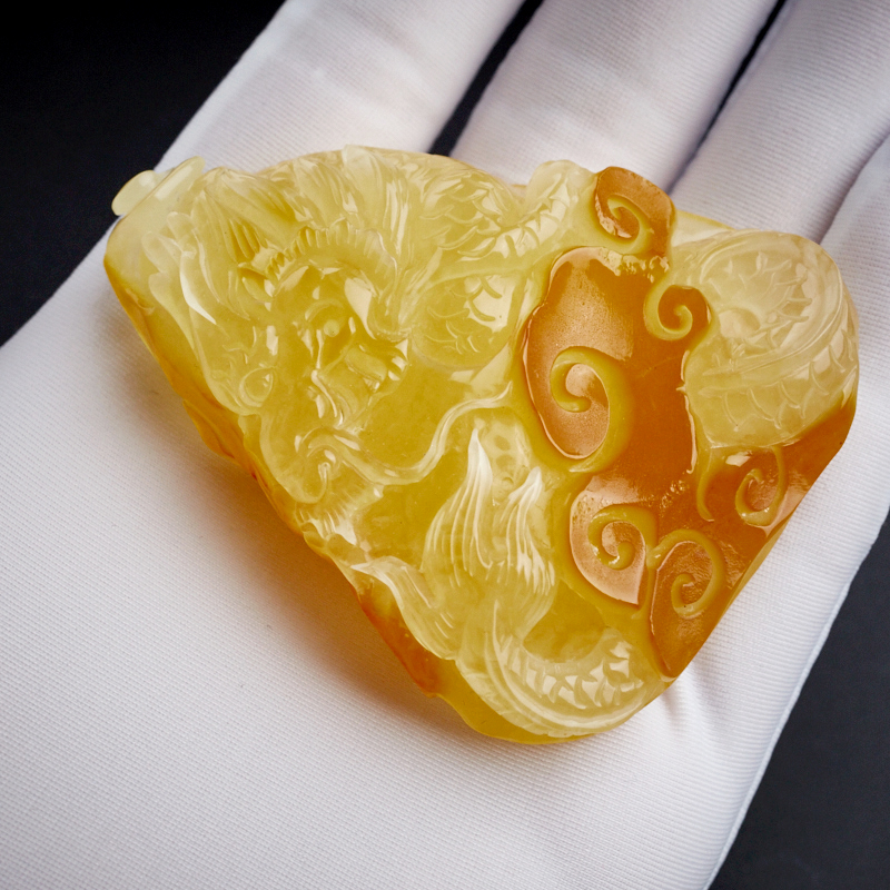 红皮蜜蜡吊坠-红掌柜珠宝