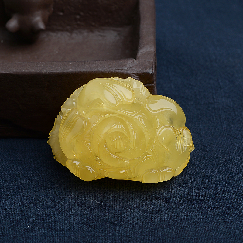 蜜蜡牡丹花吊坠 - 红掌柜珠宝