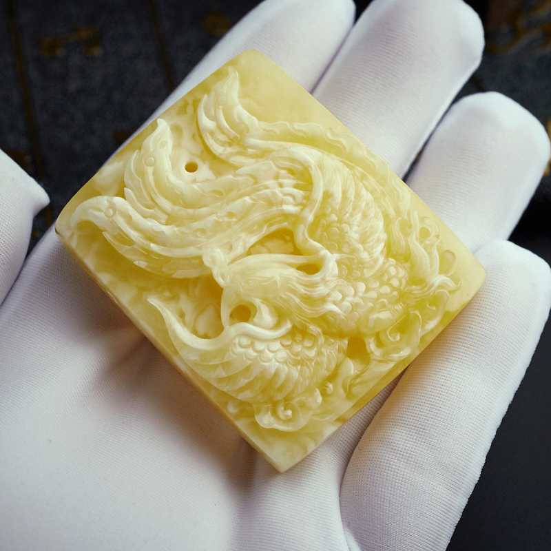 波罗的海蜜蜡凤牌-红掌柜珠宝