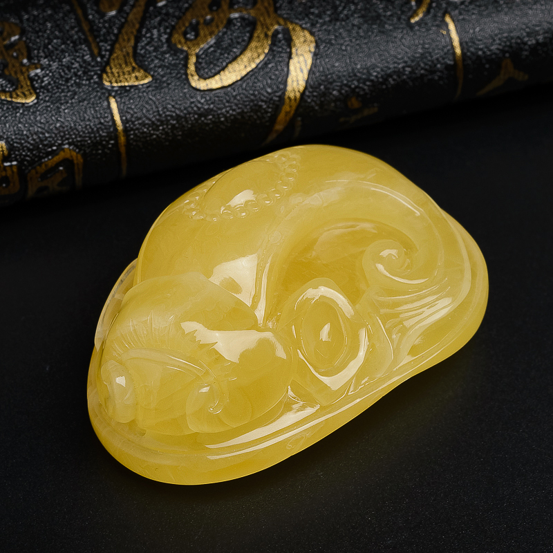 蜜蜡如意吊坠-红掌柜珠宝