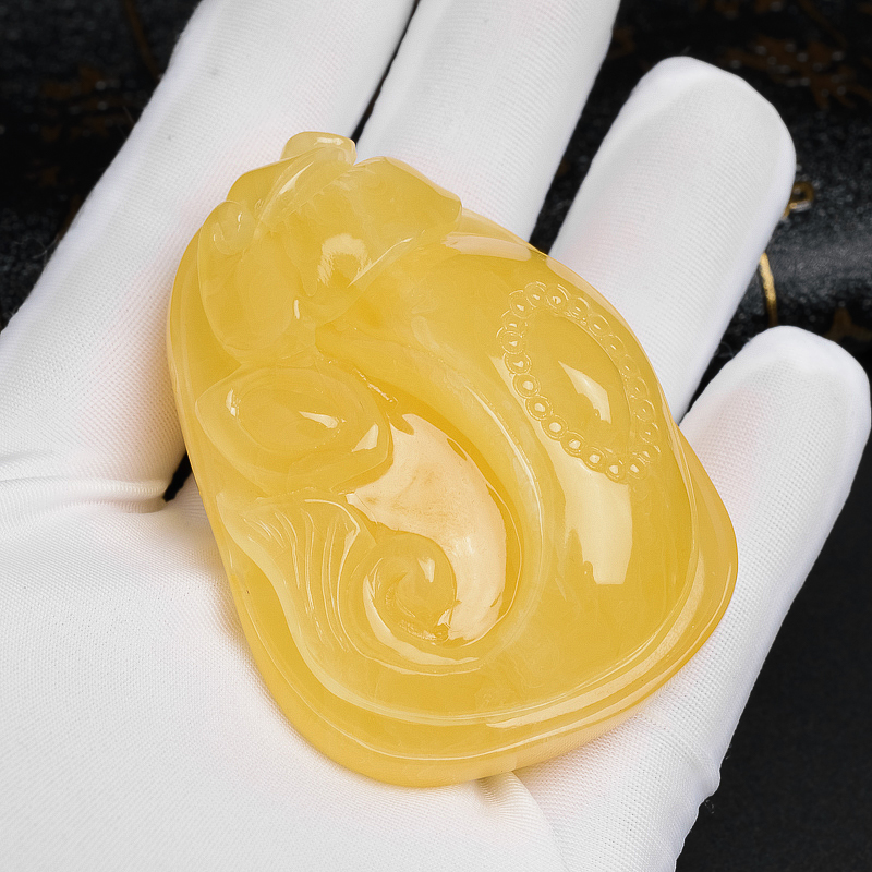 天然蜜蜡如意挂件-红掌柜珠宝