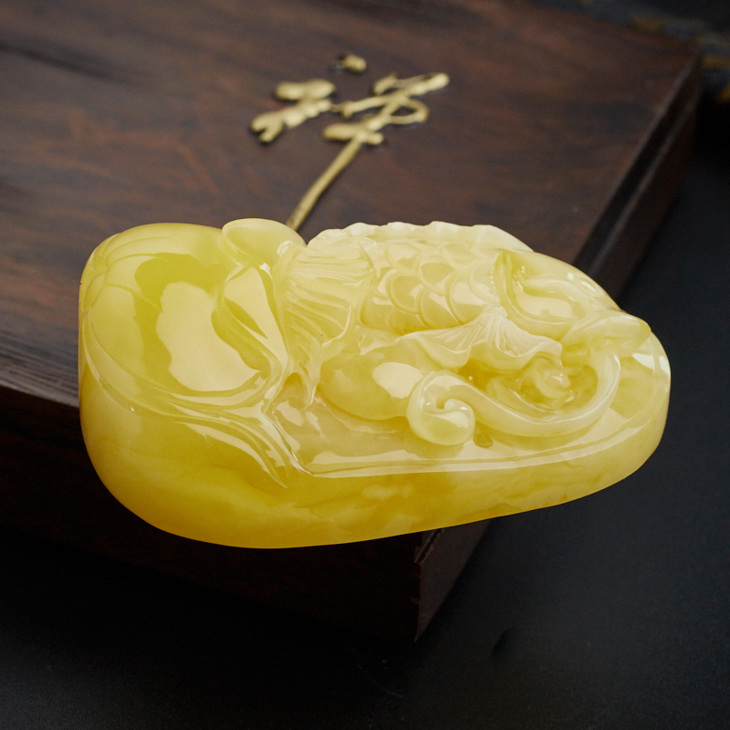 波罗的海满蜜蜜蜡鱼吊坠 - 红掌柜珠宝