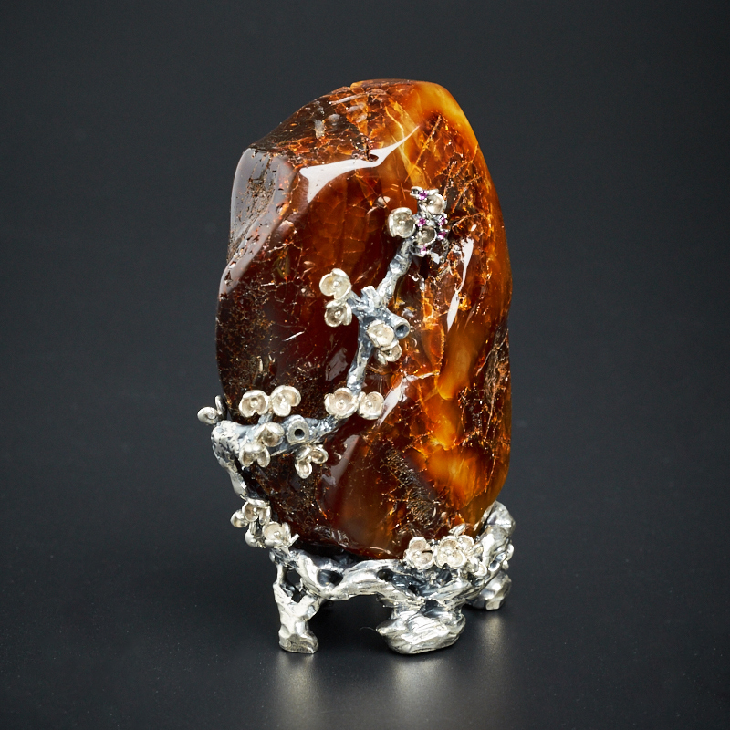 蜜蜡原石摆件-红掌柜珠宝