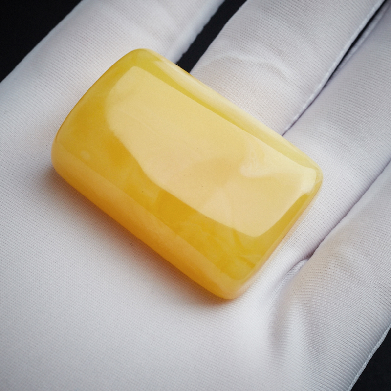 鸡油黄蜜蜡方牌吊坠 - 红掌柜珠宝