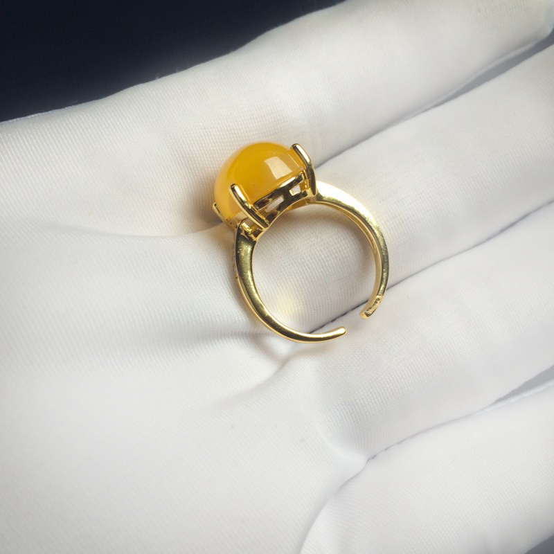 天然蜜蜡戒指 - 红掌柜