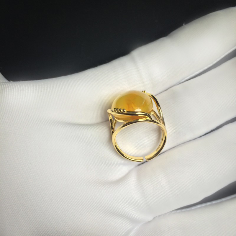 天然蜜蜡戒指 - 红掌柜